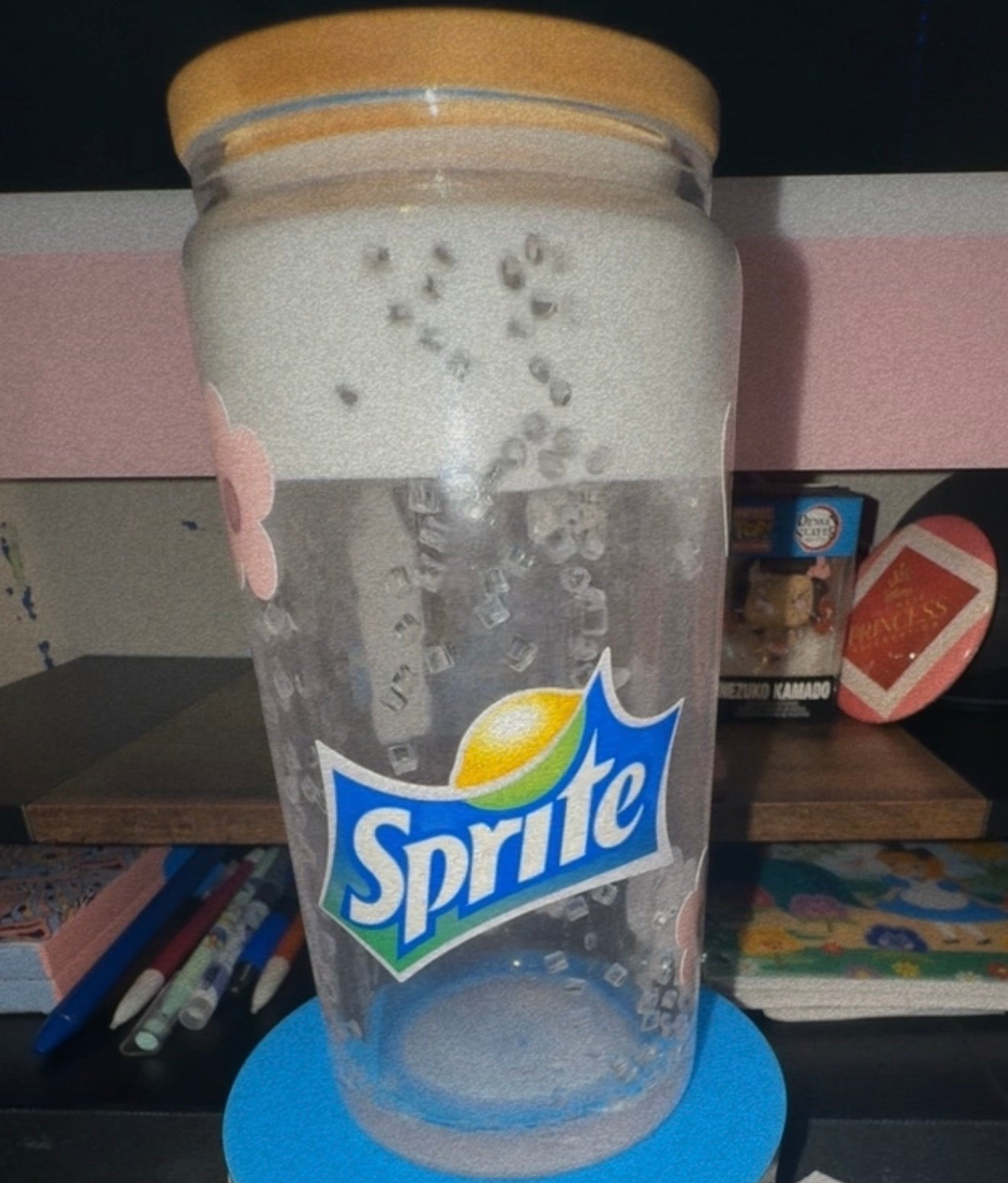 16oz Sprite Glass Snow Globe Cup