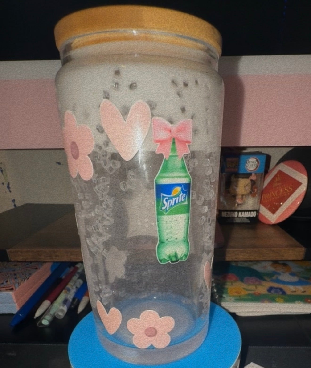 16oz Sprite Glass Snow Globe Cup