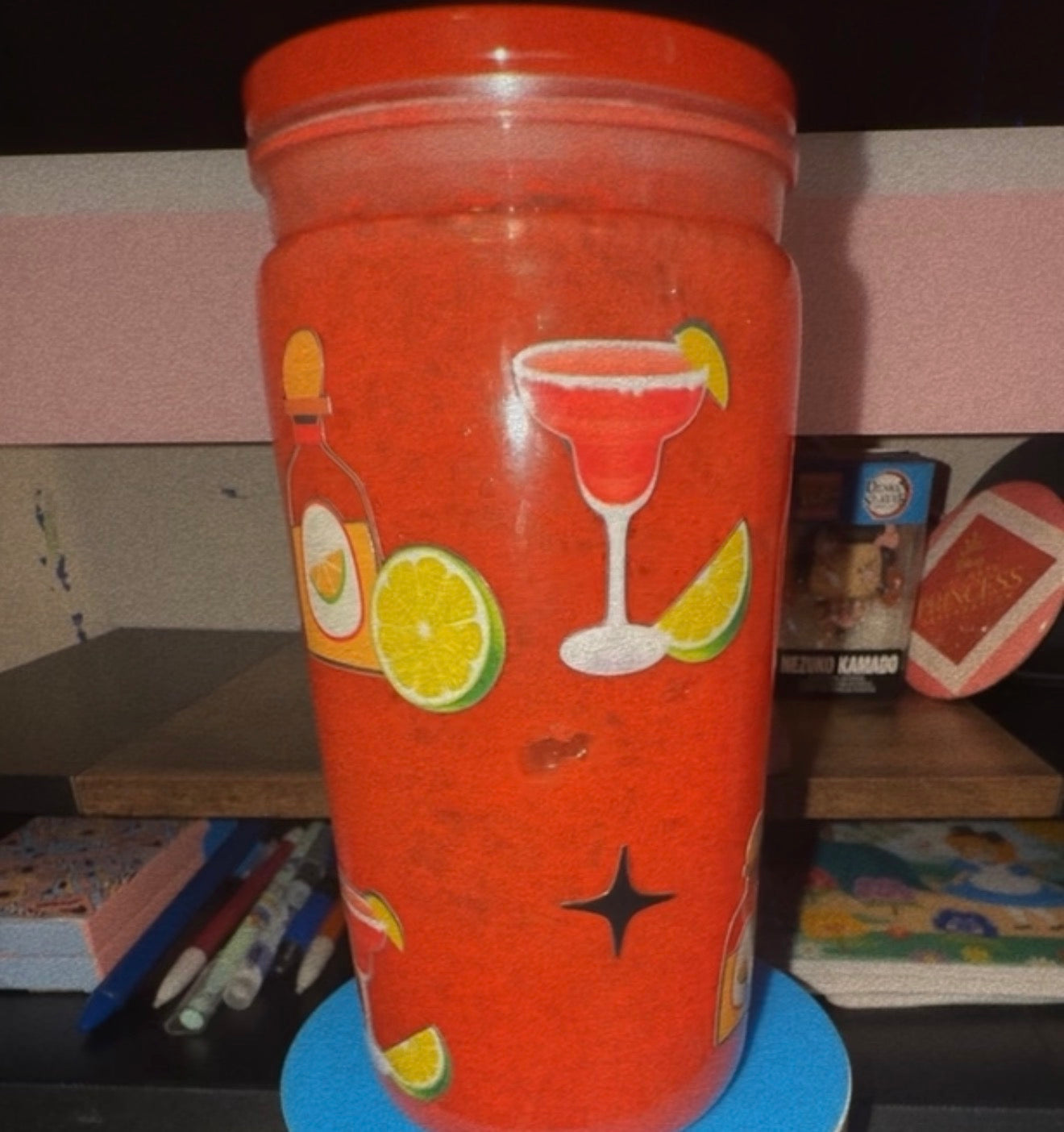 16oz Margarita Plastic Snow Globe Cup