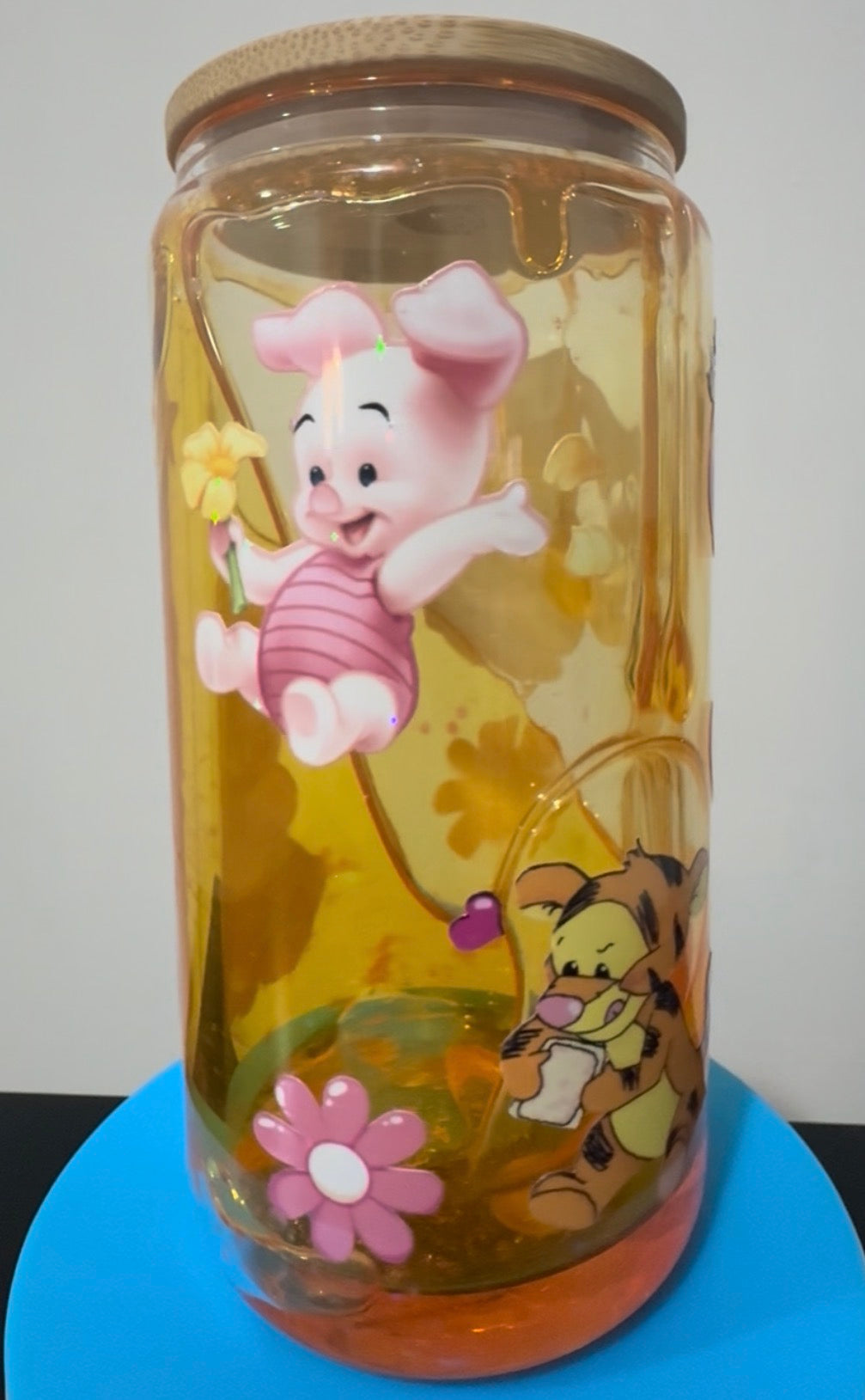 16oz Winnie The Pooh Honey Drip Glass Cup