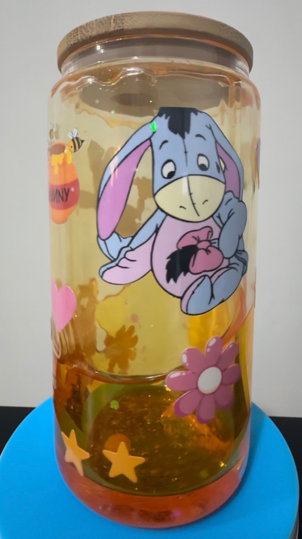 16oz Winnie The Pooh Honey Drip Glass Cup