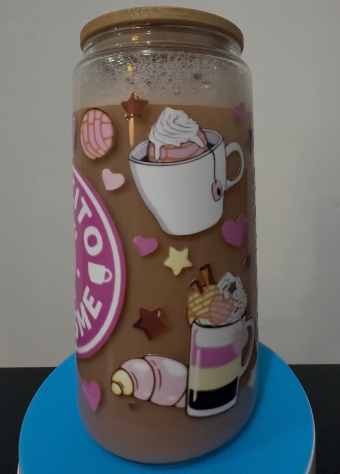 16oz Cafecito Y Chisme Glass Snow Globe Cup