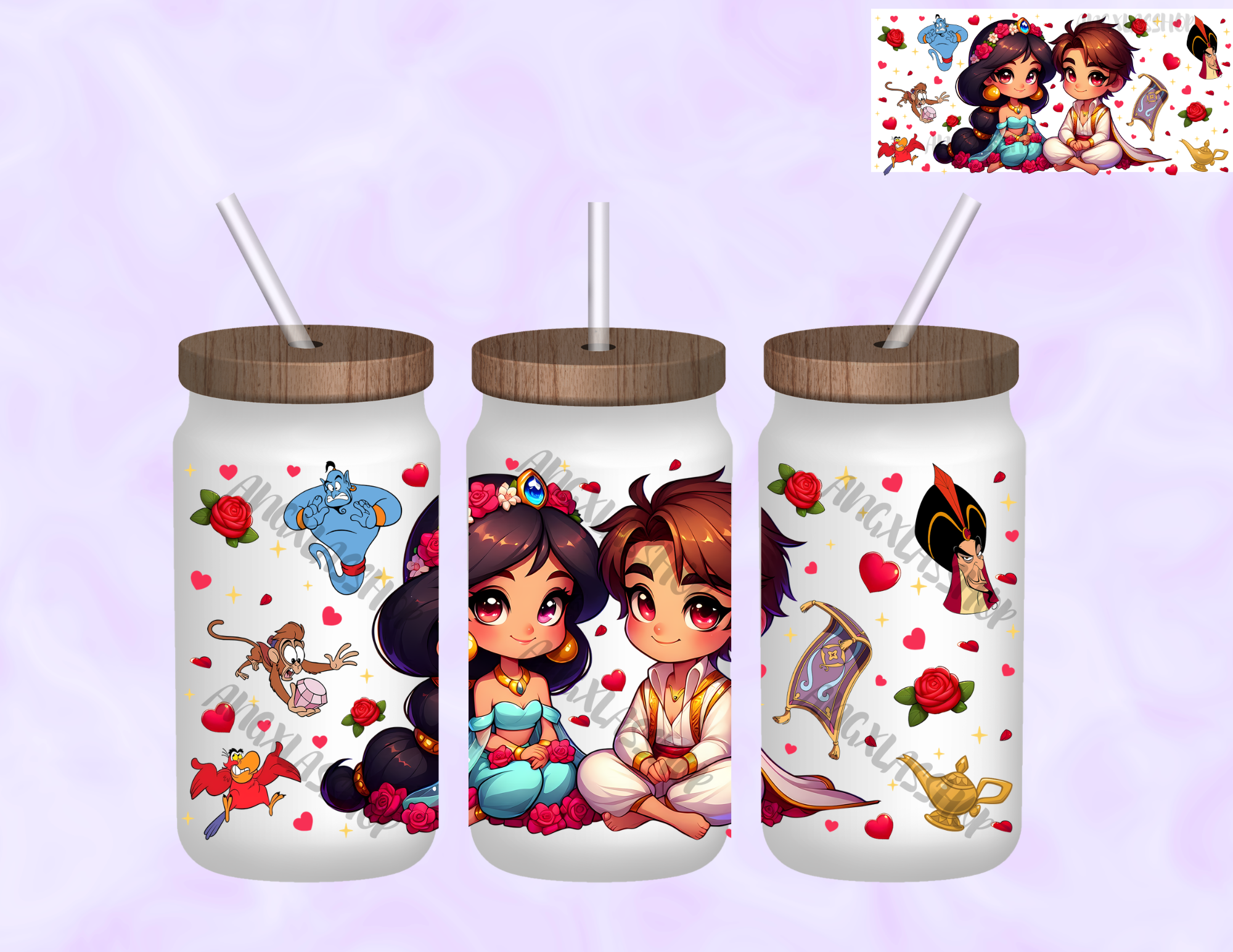 16oz Frosted Sublimated Glass Cup (NOT SNOW GLOBE)