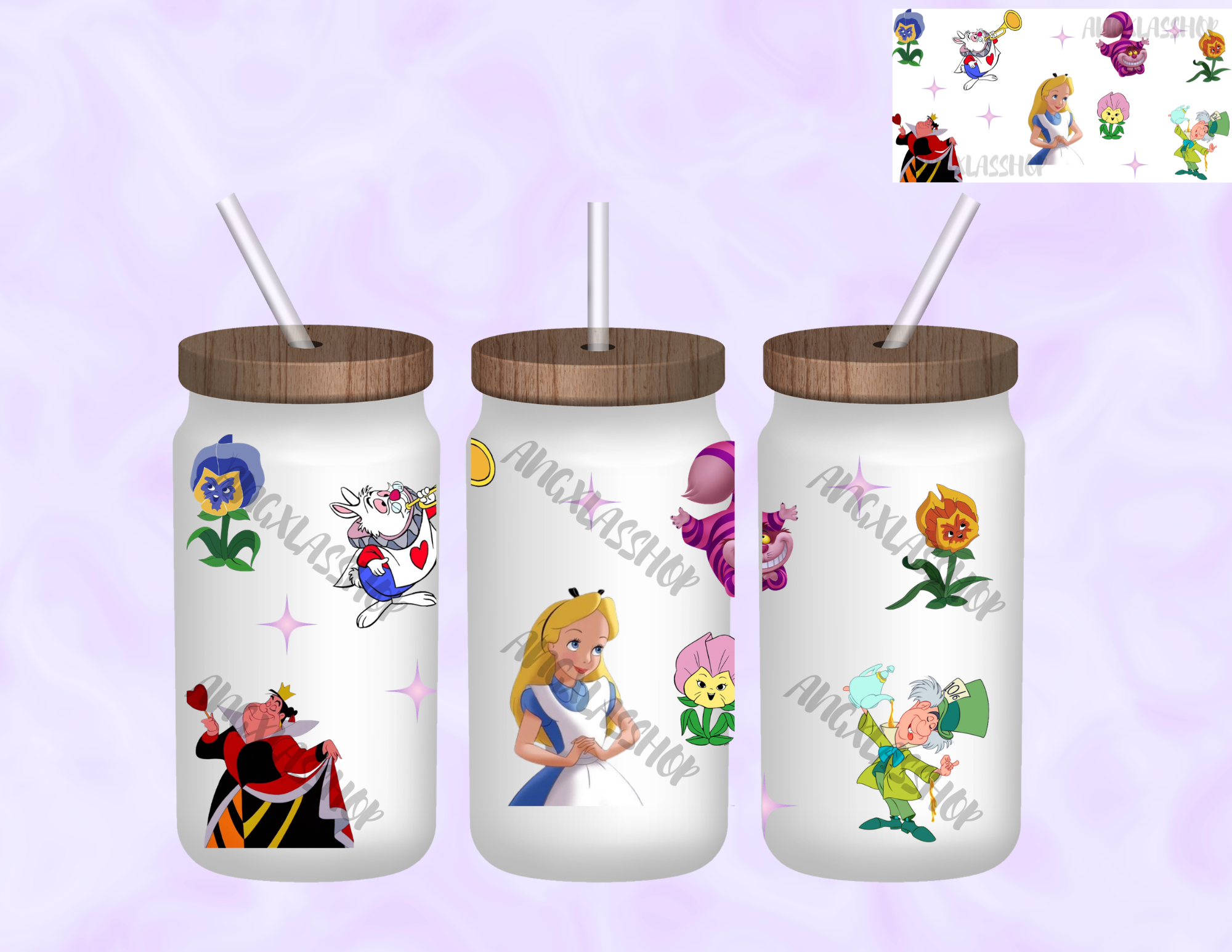 16oz Frosted Sublimated Glass Cup (NOT SNOW GLOBE)