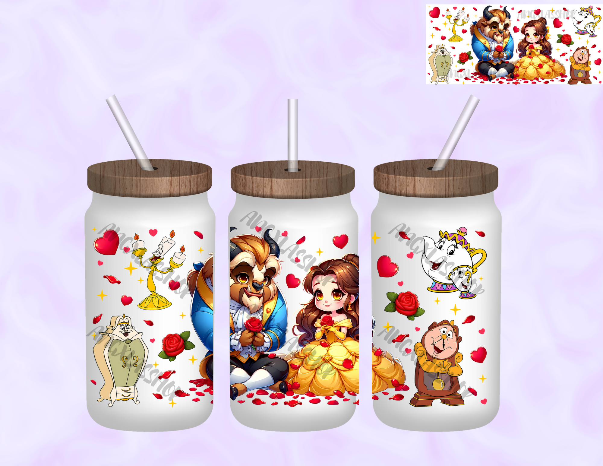 16oz Frosted Sublimated Glass Cup (NOT SNOW GLOBE)