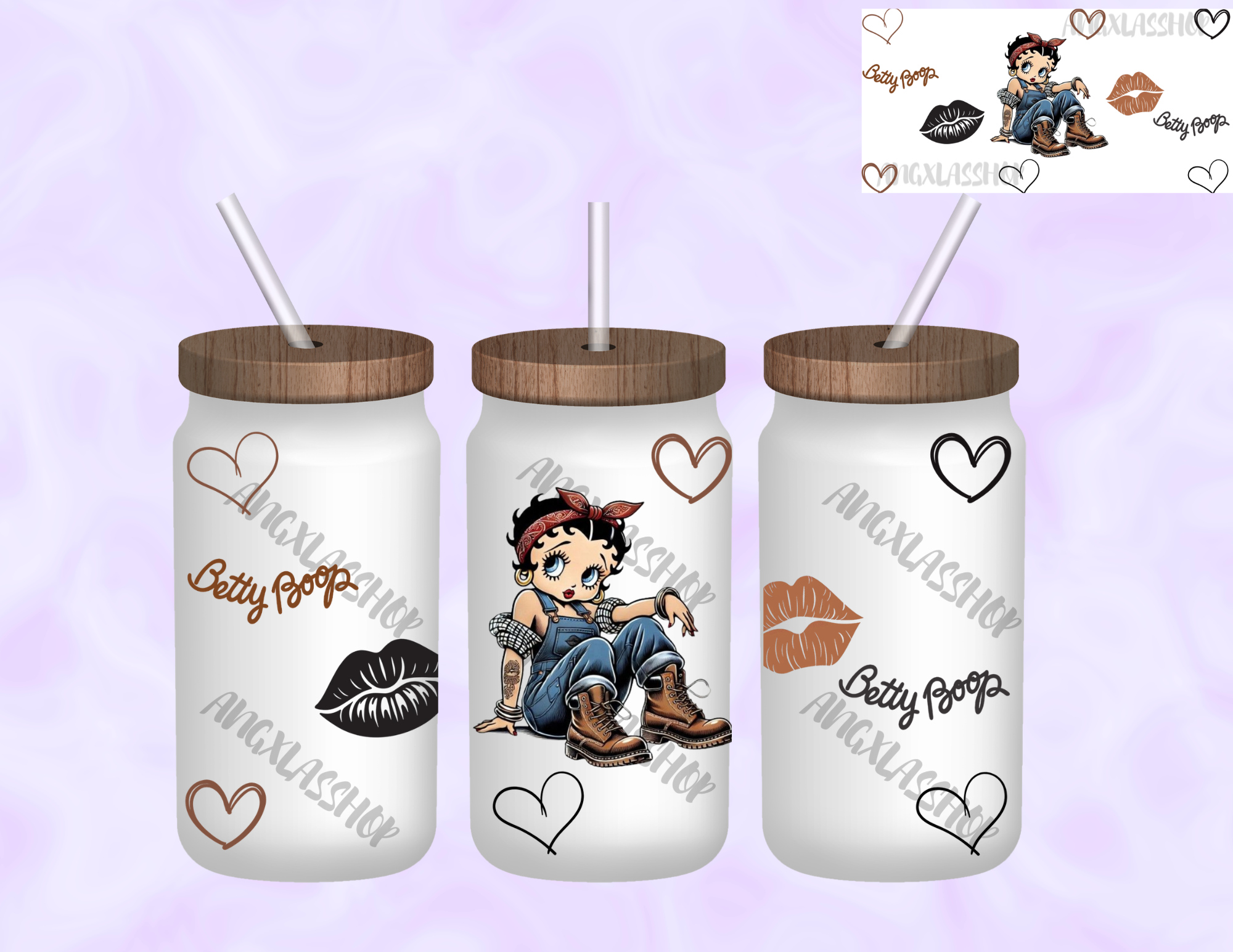 16oz Frosted Sublimated Glass Cup (NOT SNOW GLOBE)