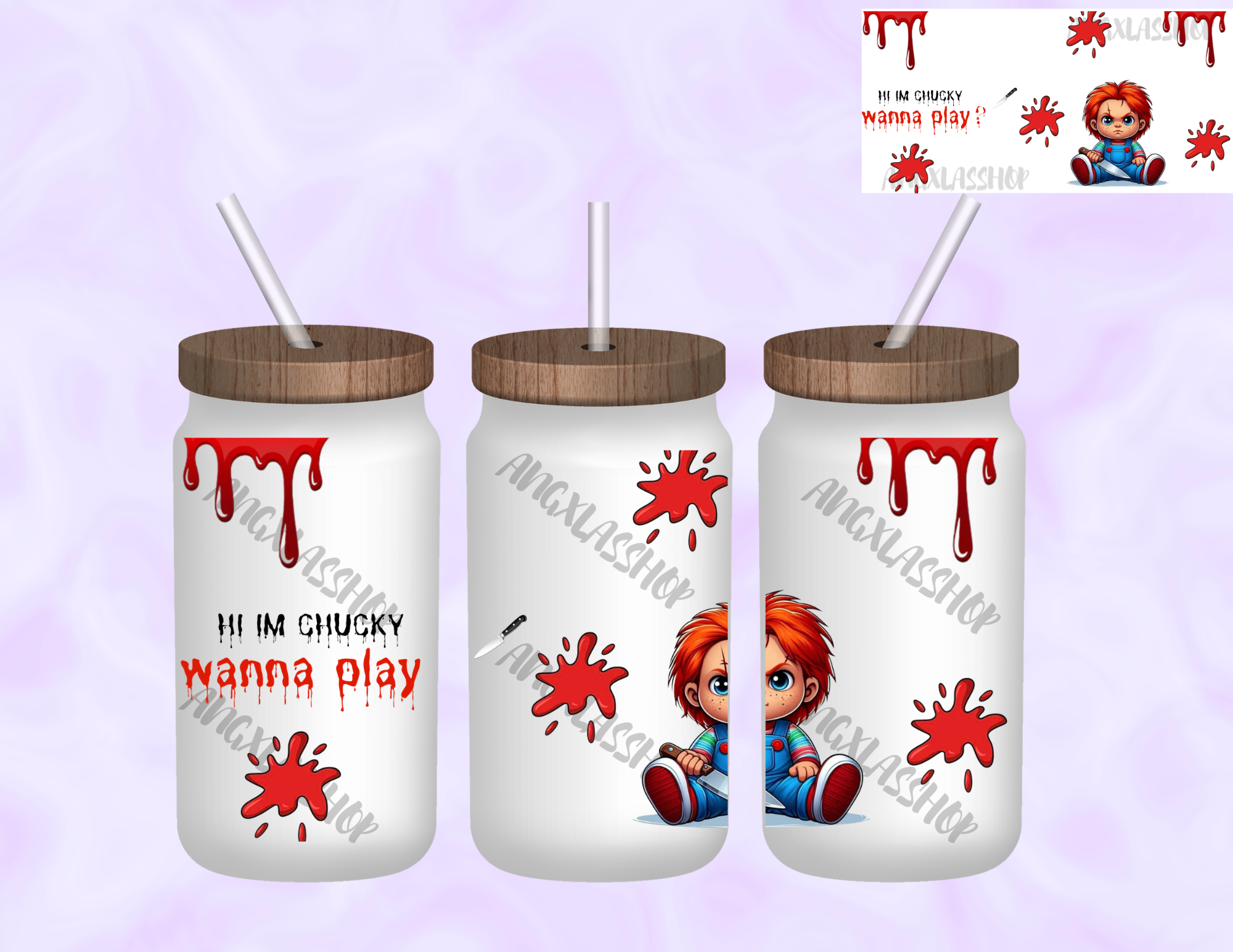 16oz Frosted Sublimated Glass Cup (NOT SNOW GLOBE)