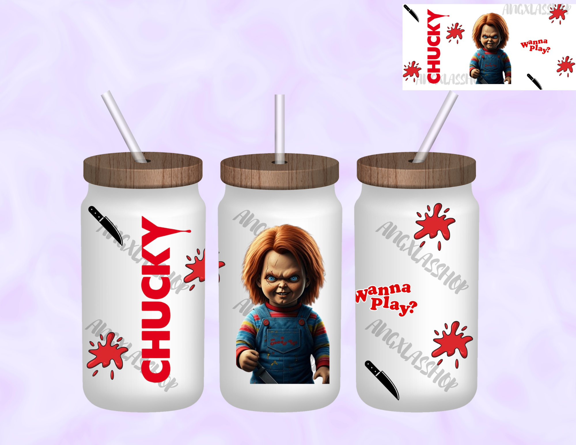 16oz Frosted Sublimated Glass Cup (NOT SNOW GLOBE)