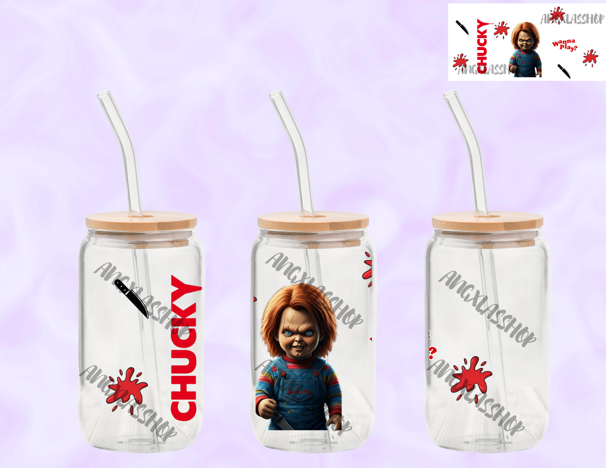 16oz Glass Cups (NOT SNOW GLOBE)