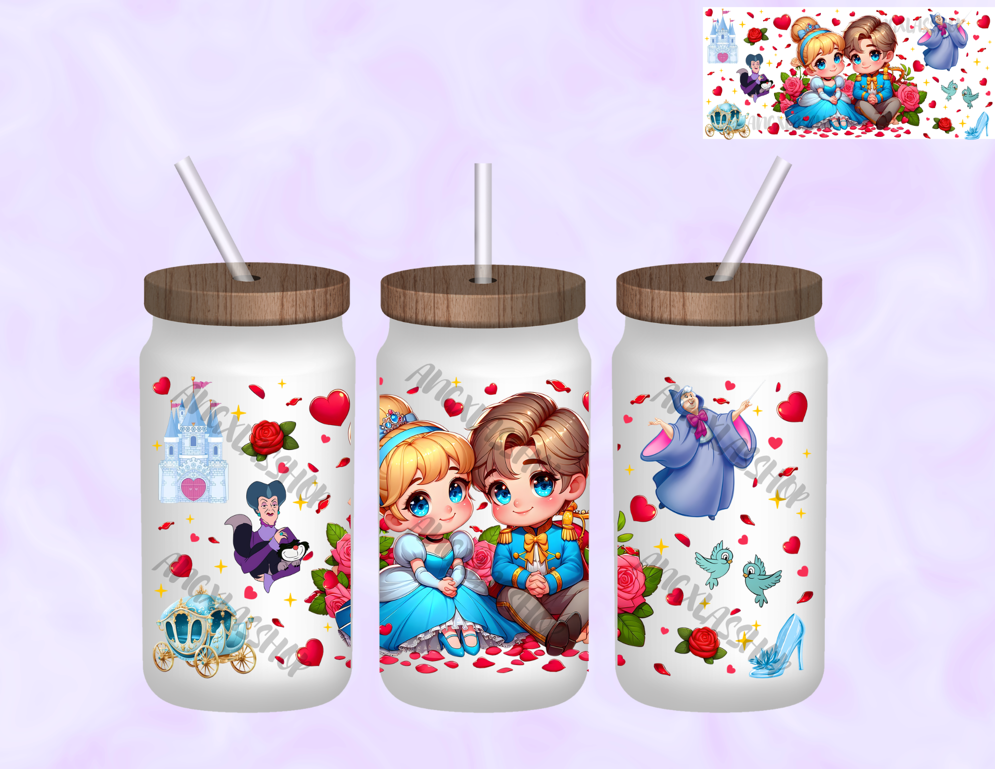 16oz Frosted Sublimated Glass Cup (NOT SNOW GLOBE)