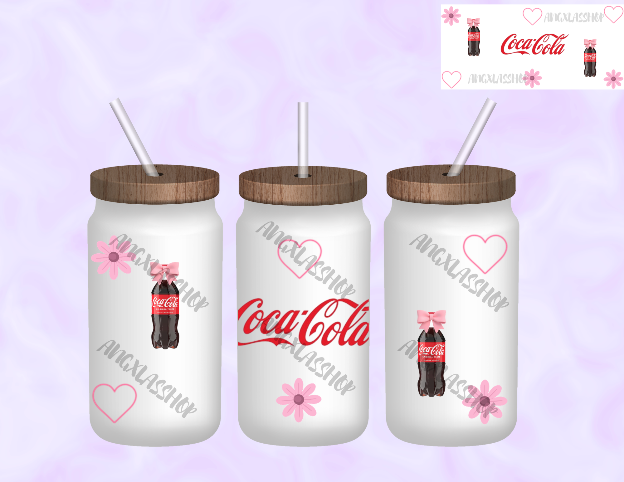 16oz Frosted Sublimated Glass Cup (NOT SNOW GLOBE)