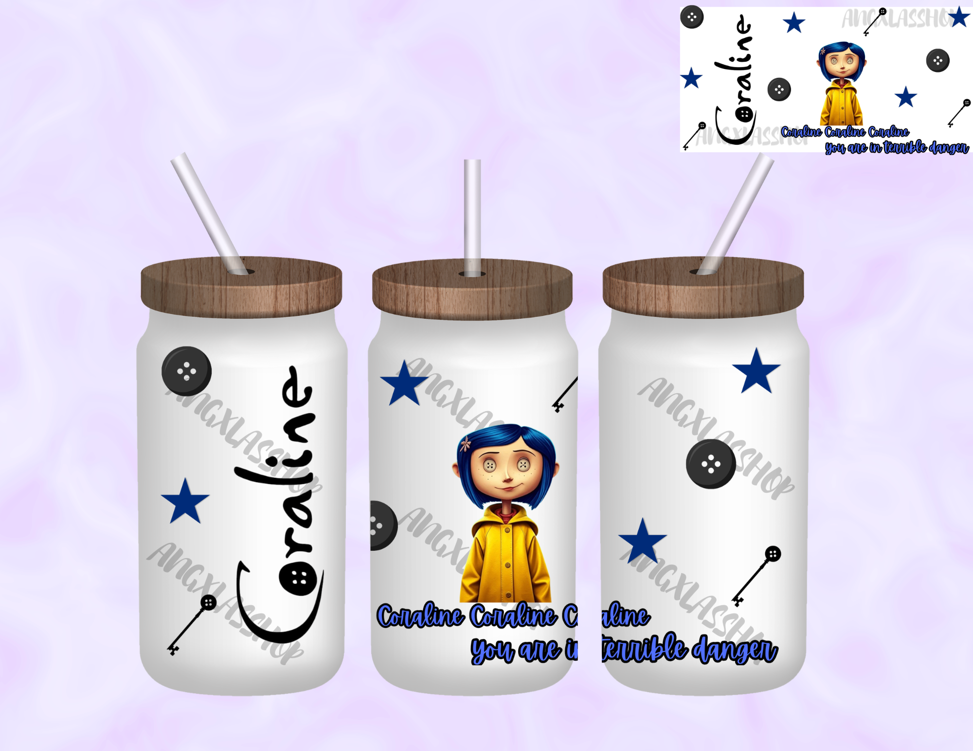 16oz Frosted Sublimated Glass Cup (NOT SNOW GLOBE)