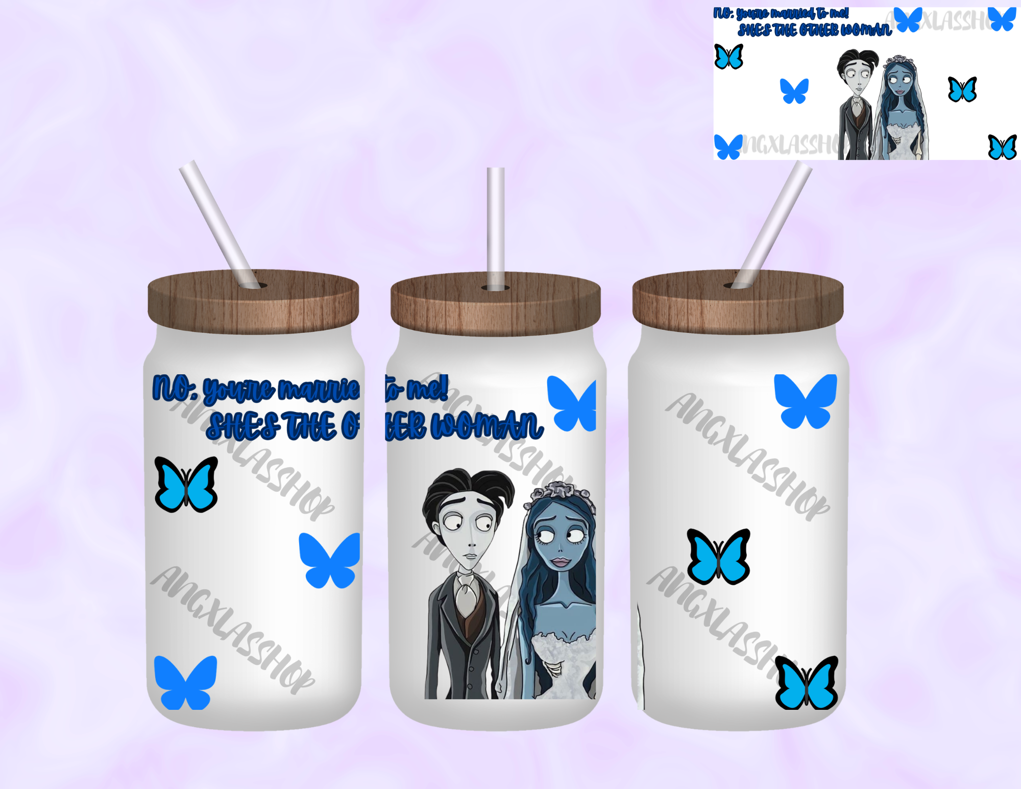 16oz Frosted Sublimated Glass Cup (NOT SNOW GLOBE)