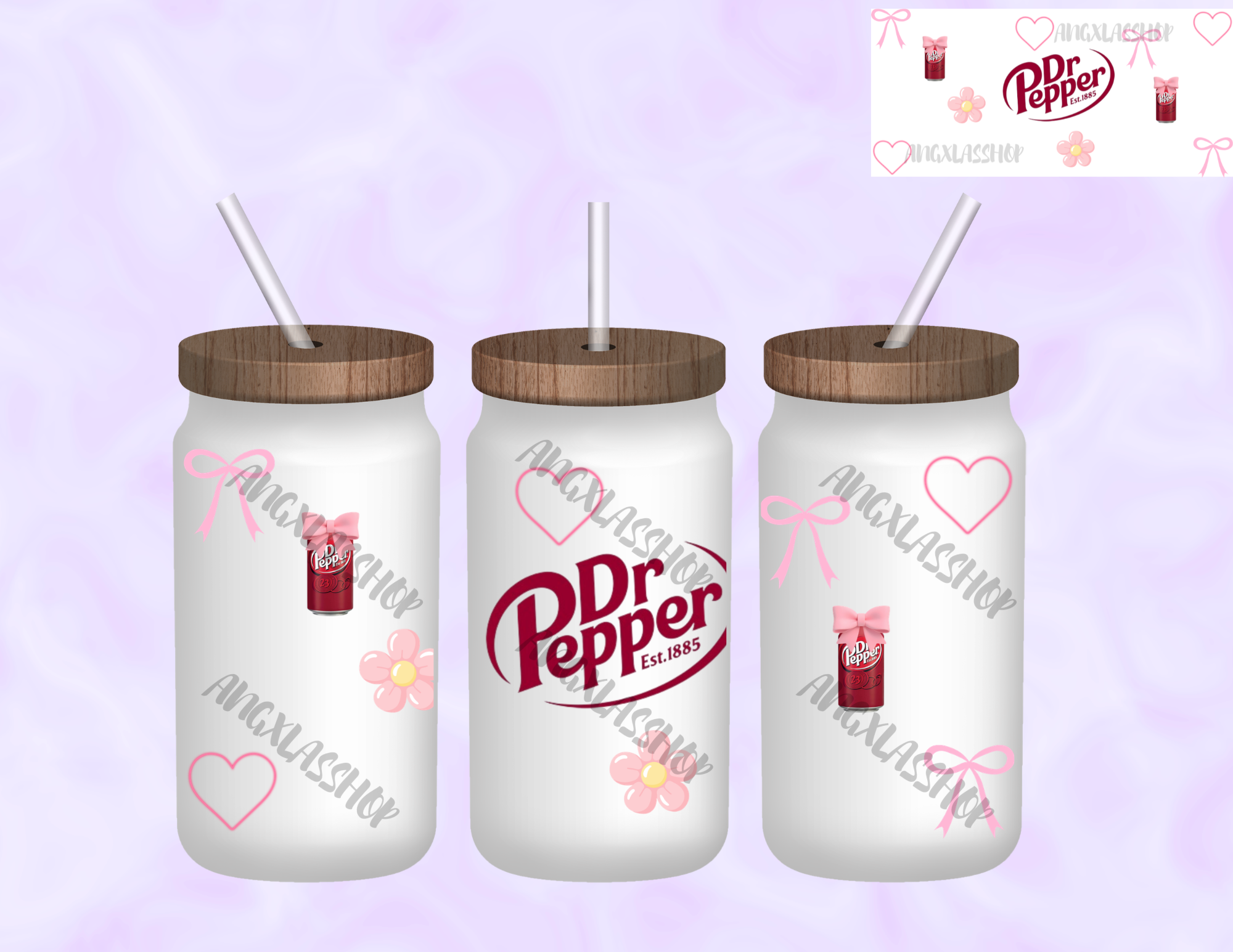 16oz Frosted Sublimated Glass Cup (NOT SNOW GLOBE)