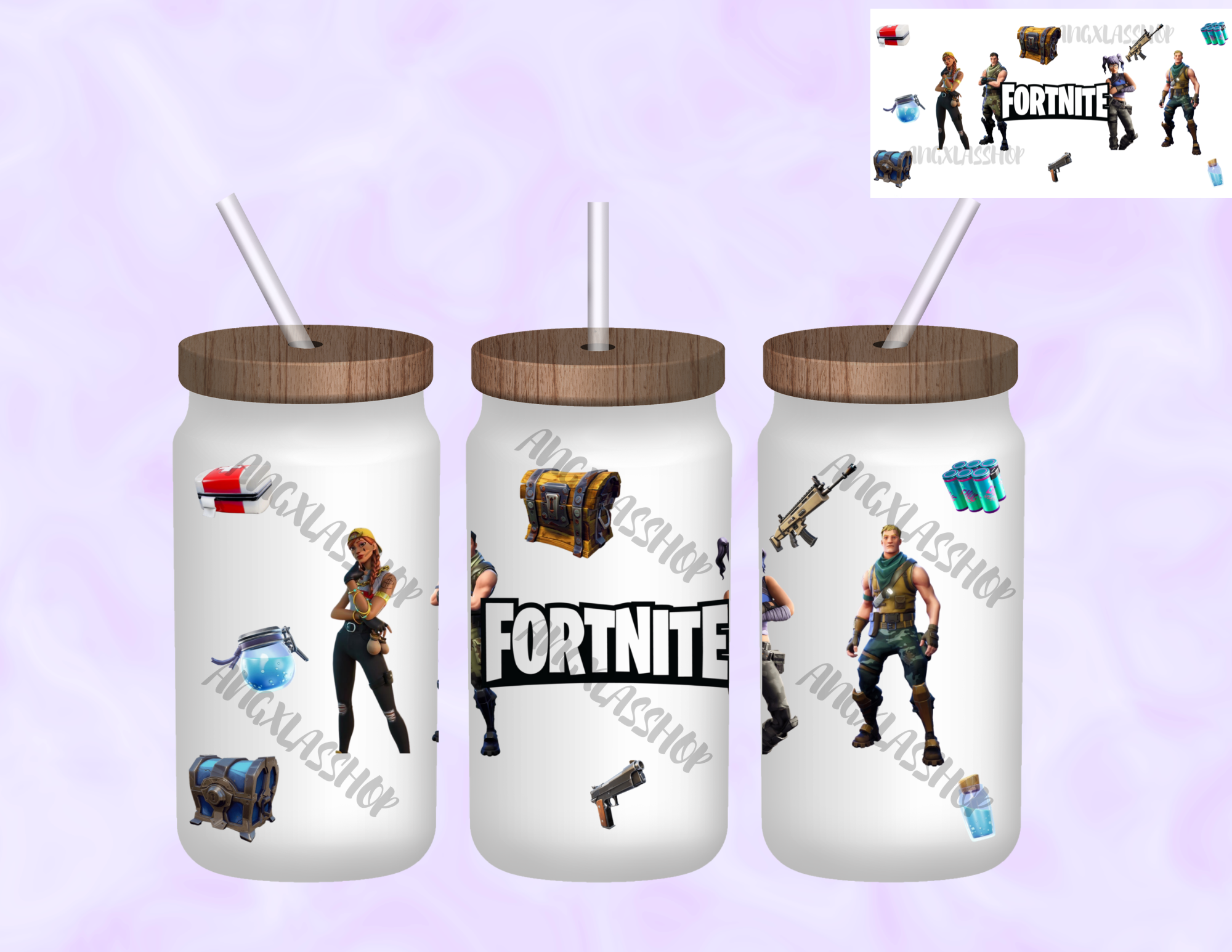 16oz Frosted Sublimated Glass Cup (NOT SNOW GLOBE)