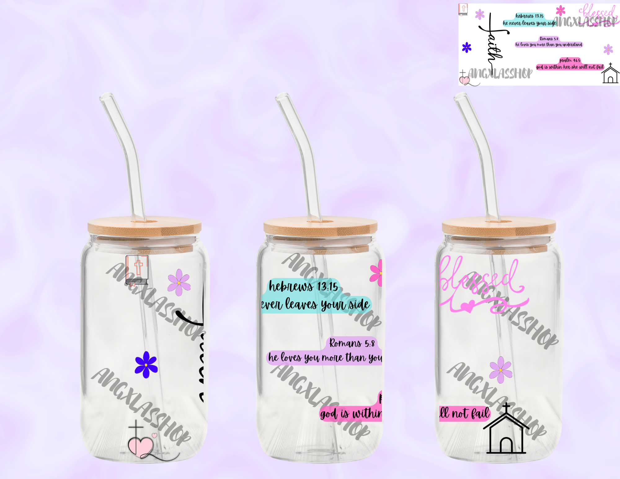 16oz Glass Cups (NOT SNOW GLOBE)