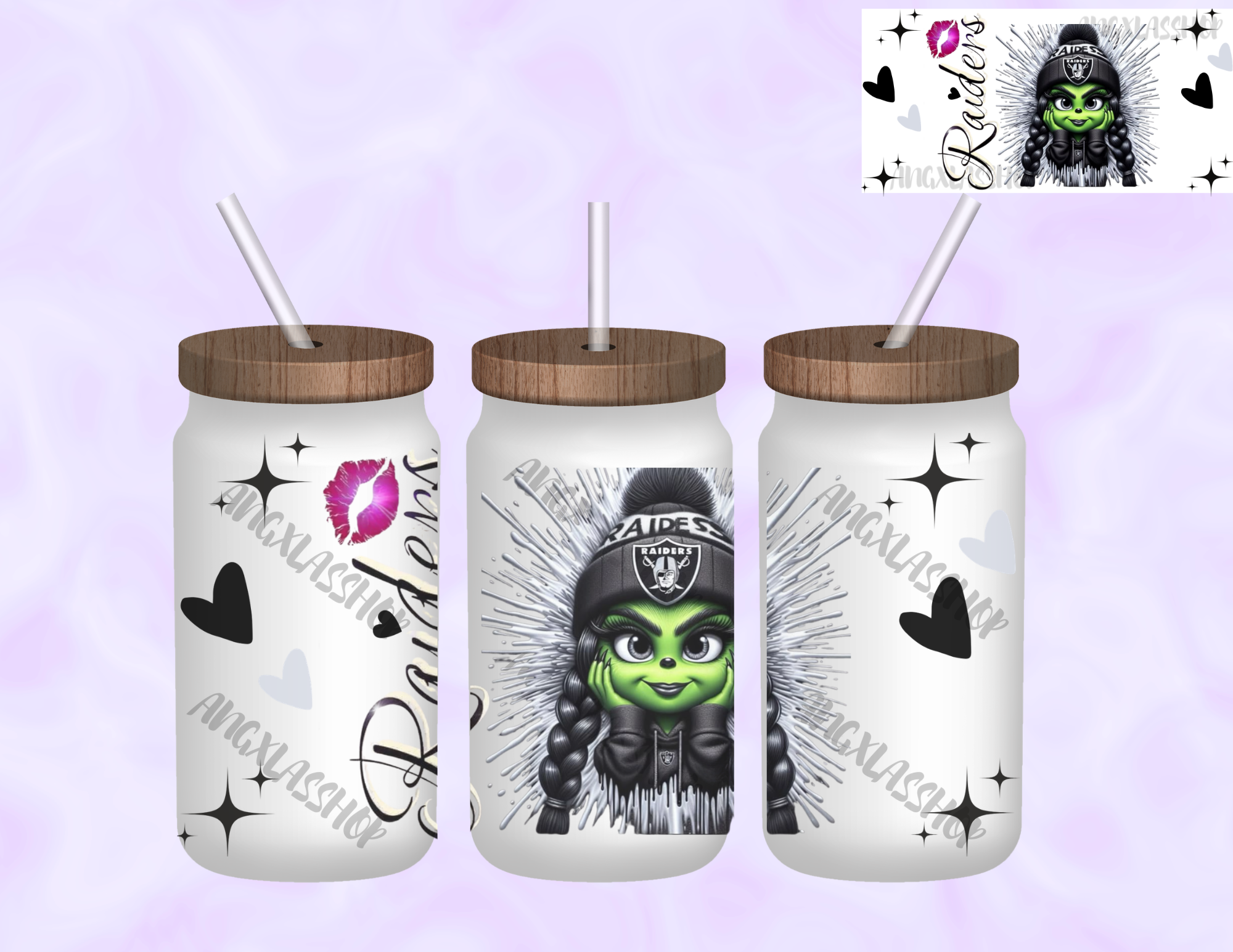 16oz Frosted Sublimated Glass Cup (NOT SNOW GLOBE)