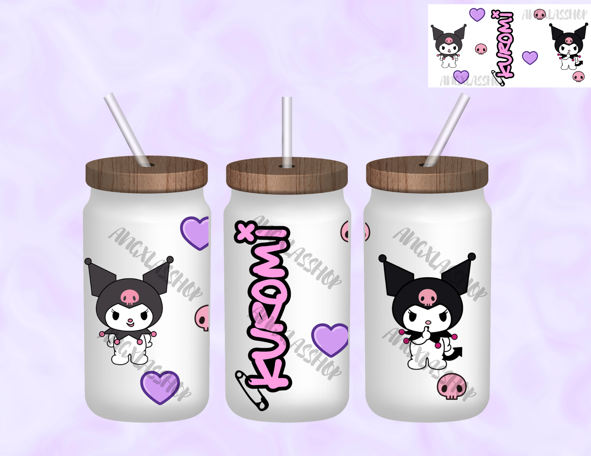 16oz Frosted Sublimated Glass Cup (NOT SNOW GLOBE)