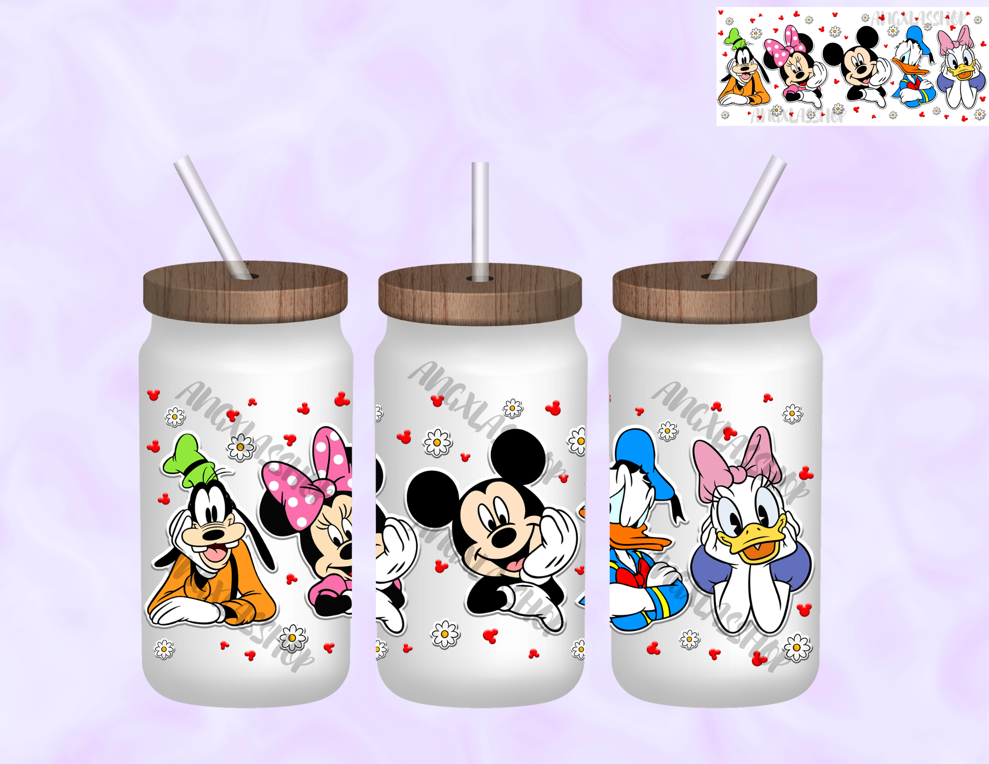 16oz Frosted Sublimated Glass Cup (NOT SNOW GLOBE)