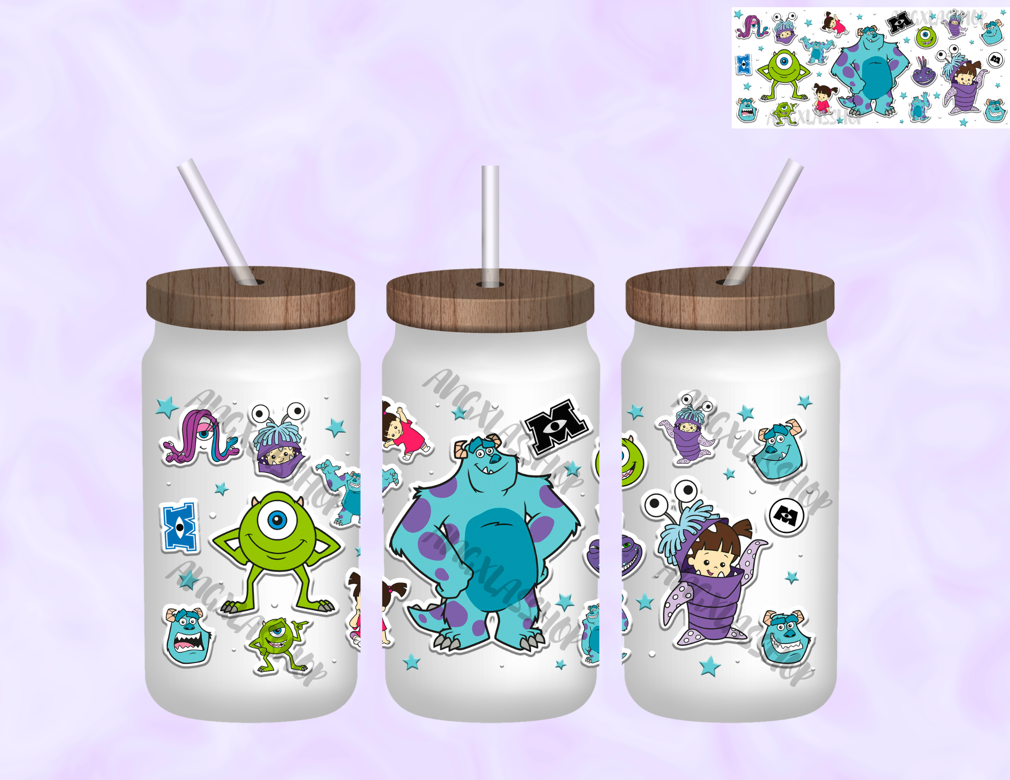 16oz Frosted Sublimated Glass Cup (NOT SNOW GLOBE)