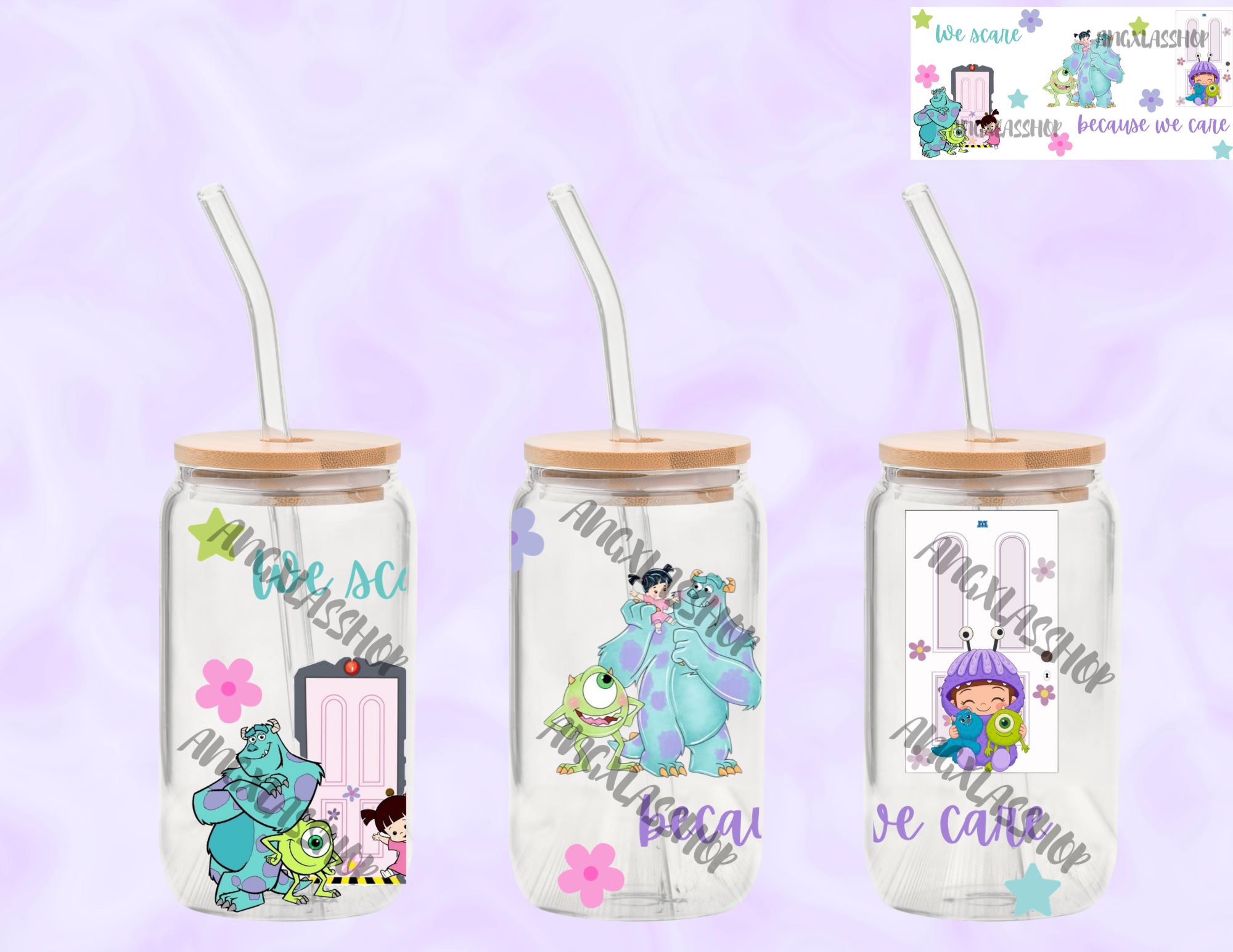 16oz Glass Cups (NOT SNOW GLOBE)