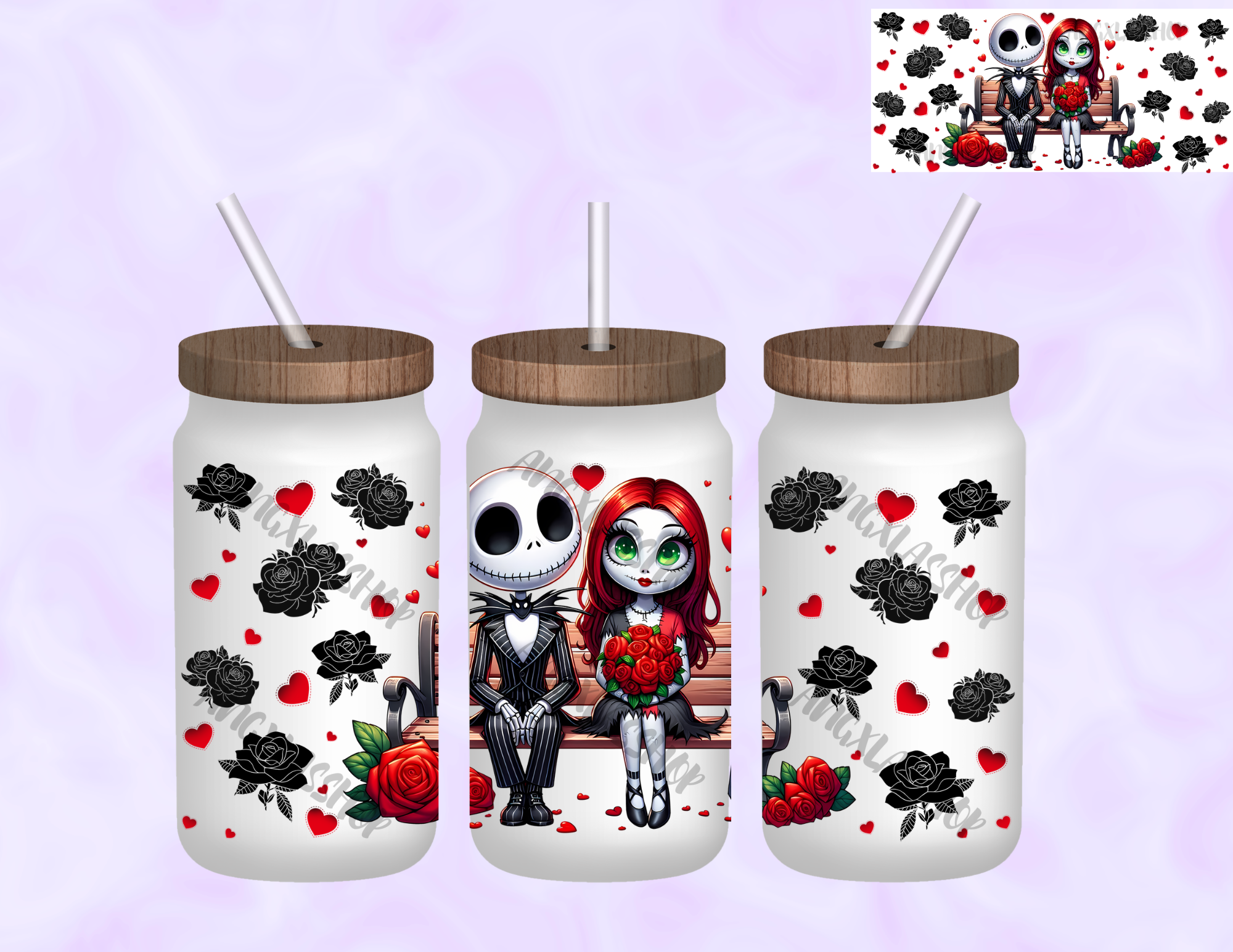 16oz Frosted Sublimated Glass Cup (NOT SNOW GLOBE)