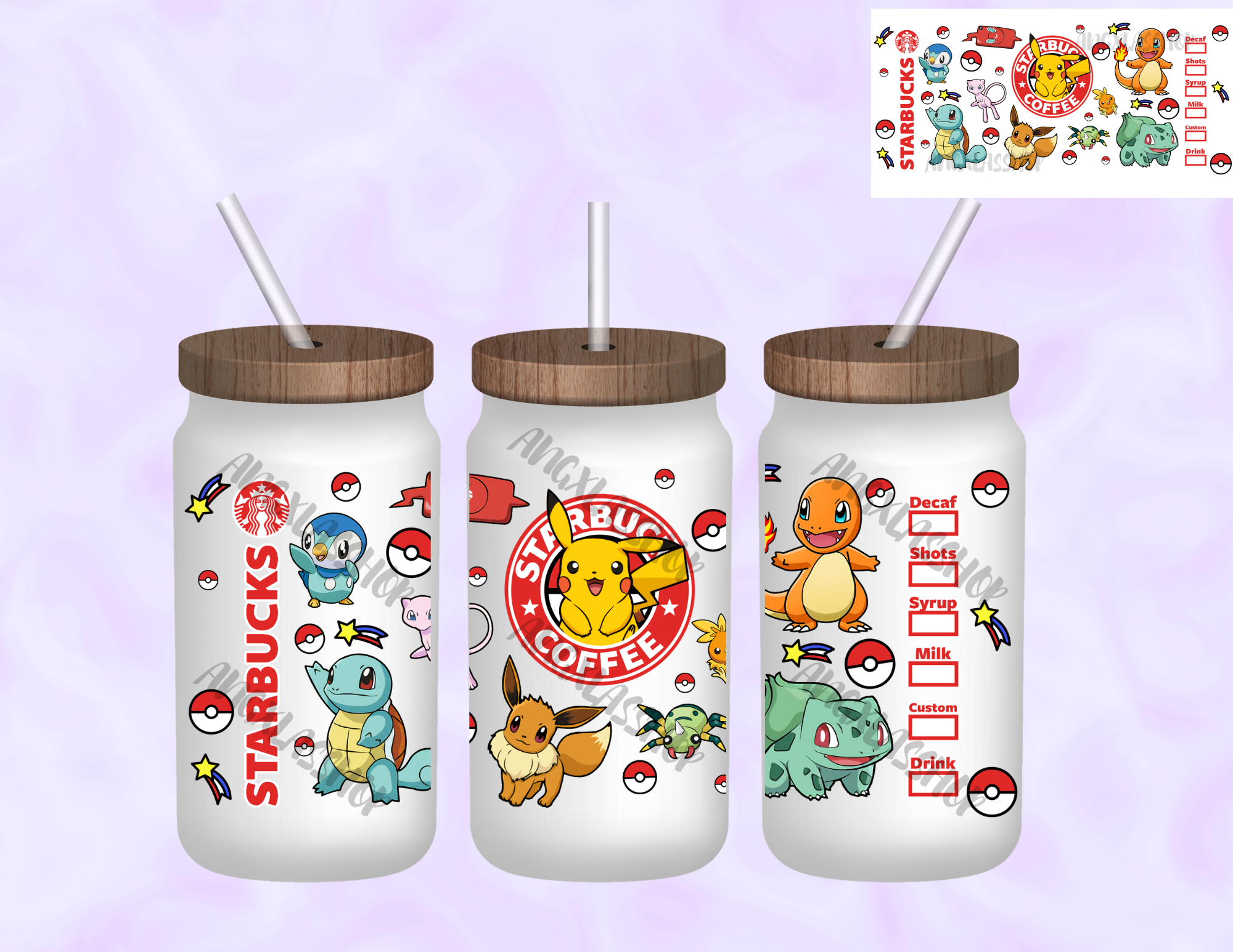 16oz Frosted Sublimated Glass Cup (NOT SNOW GLOBE)