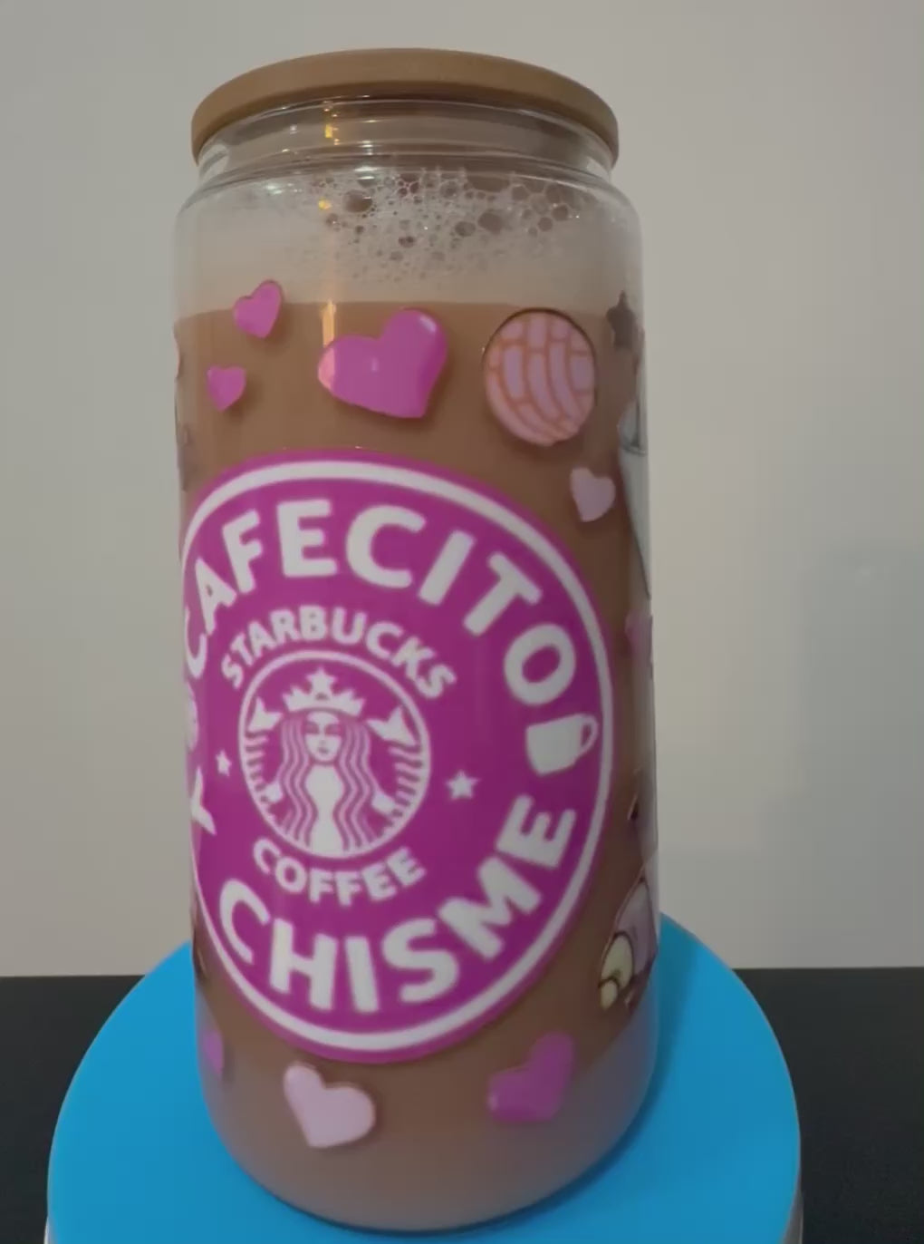 16oz Cafecito Y Chisme Glass Snow Globe Cup