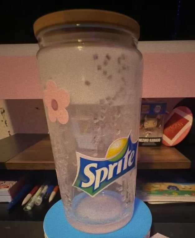 16oz Sprite Glass Snow Globe Cup