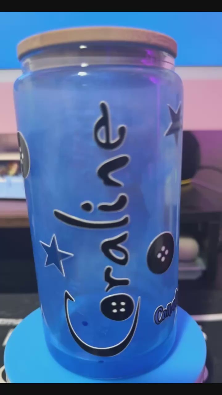 16oz Coraline Glass Snow Globe Cup