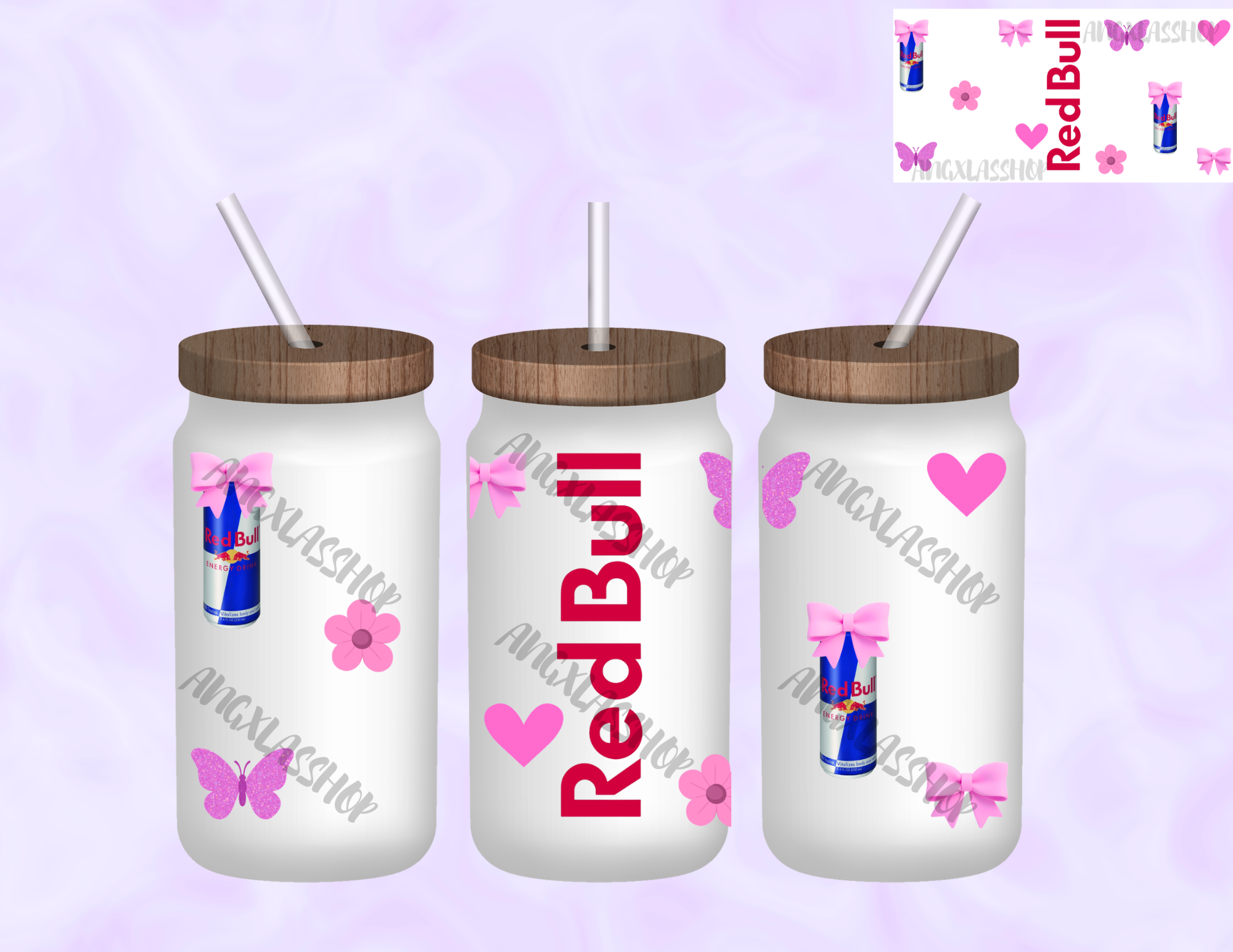 16oz Frosted Sublimated Glass Cup (NOT SNOW GLOBE)