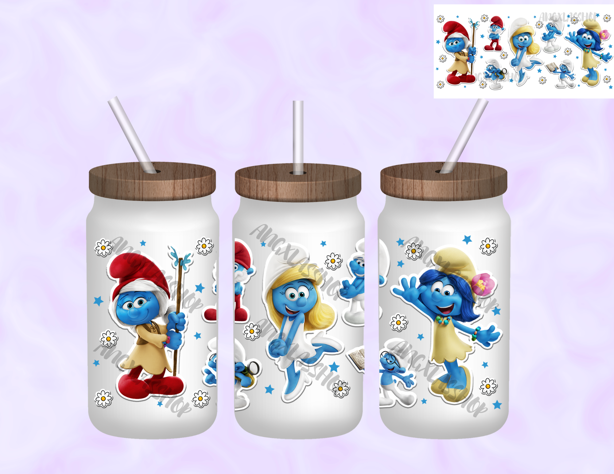 16oz Frosted Sublimated Glass Cup (NOT SNOW GLOBE)
