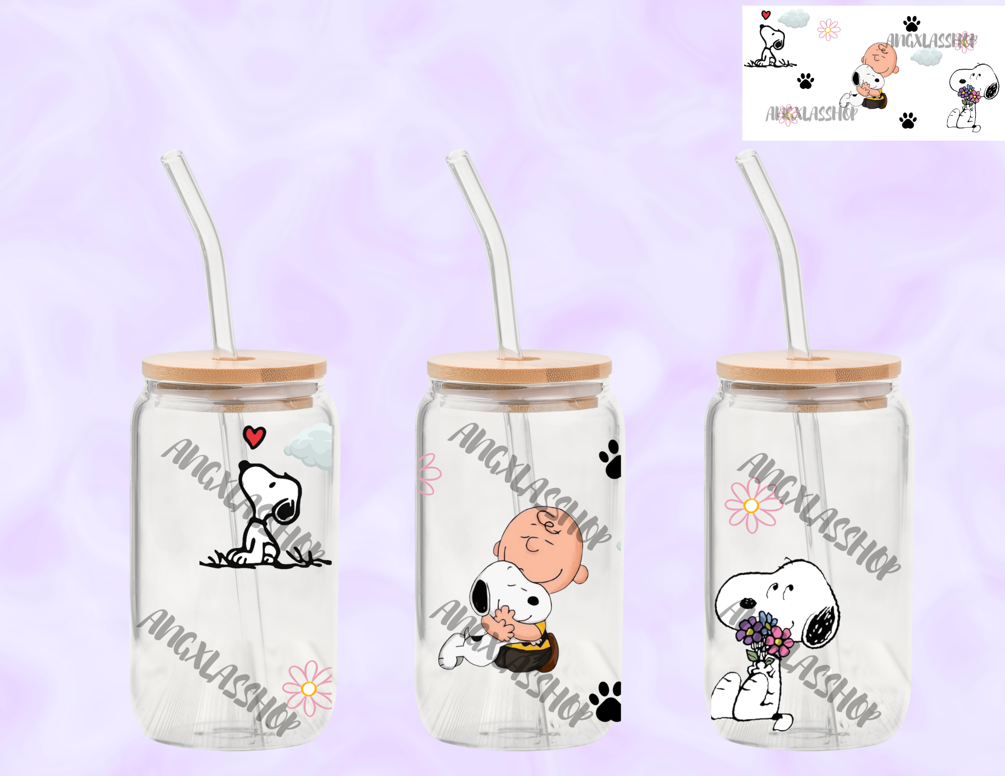 16oz Glass Cups (NOT SNOW GLOBE)