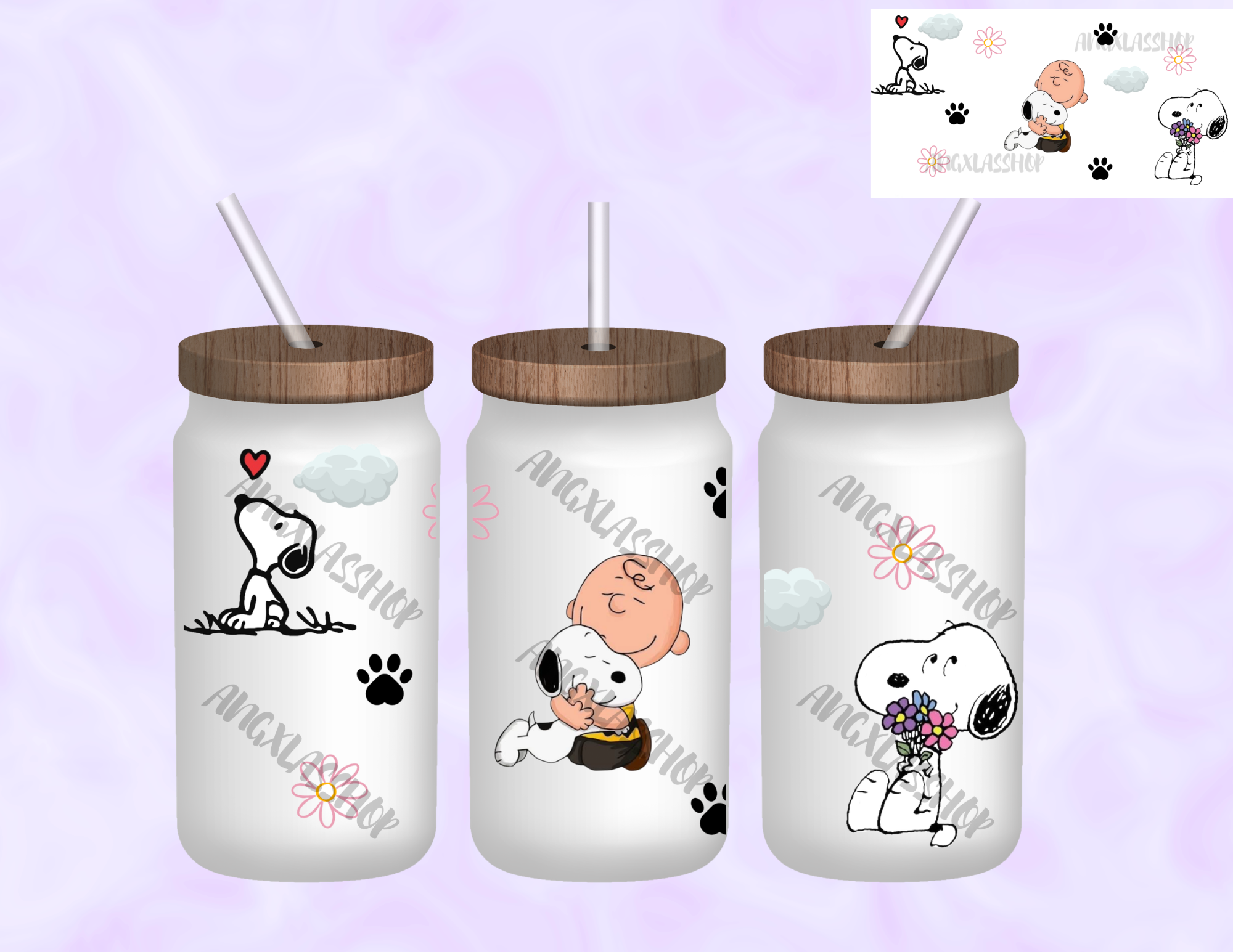 16oz Frosted Sublimated Glass Cup (NOT SNOW GLOBE)