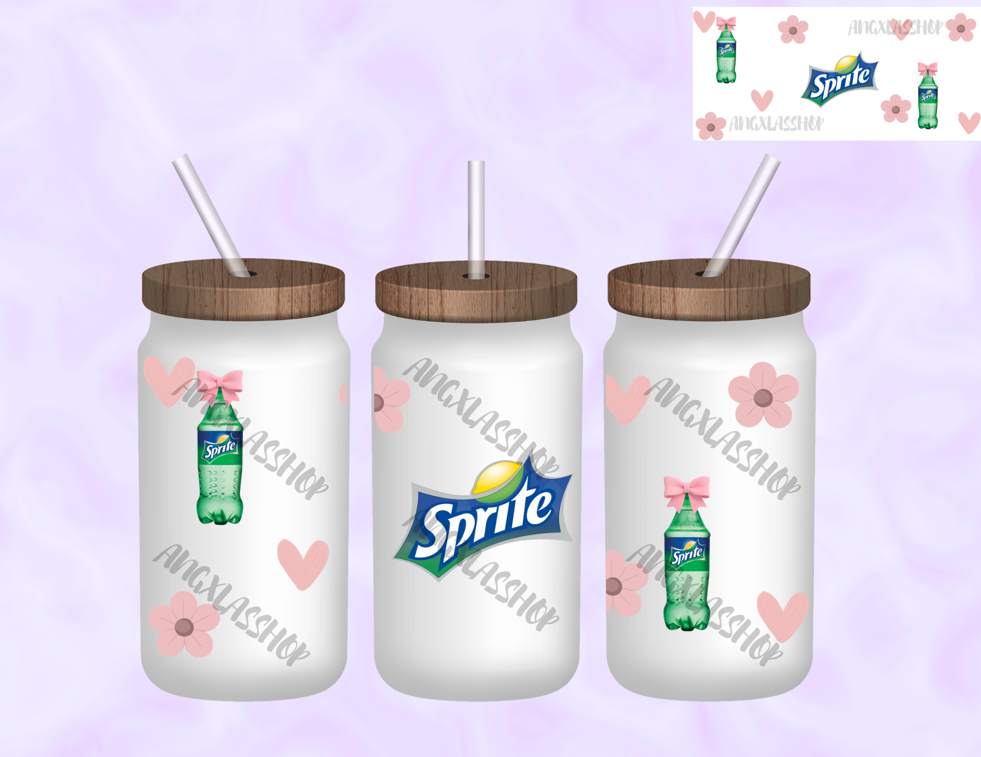 16oz Frosted Sublimated Glass Cup (NOT SNOW GLOBE)