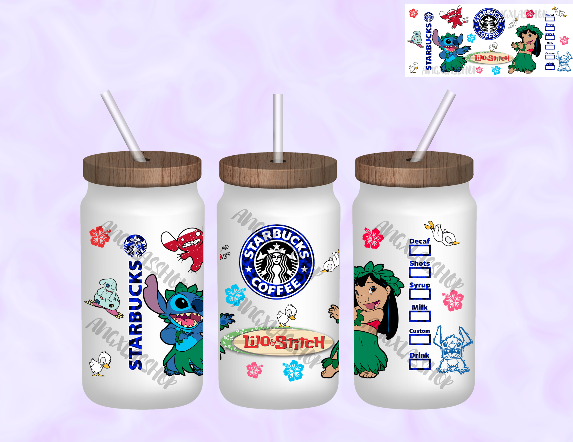 16oz Frosted Sublimated Glass Cup (NOT SNOW GLOBE)