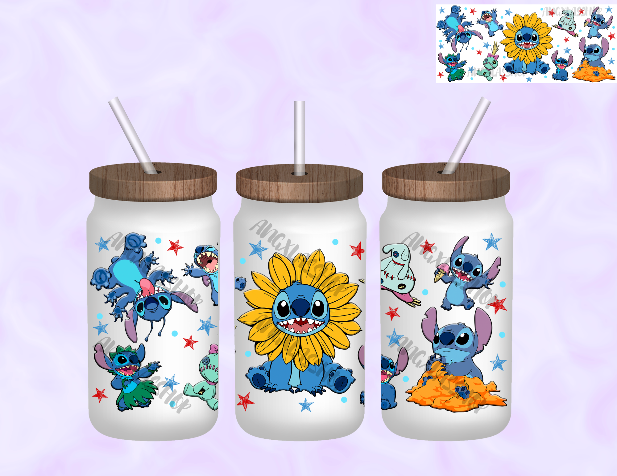 16oz Frosted Sublimated Glass Cup (NOT SNOW GLOBE)