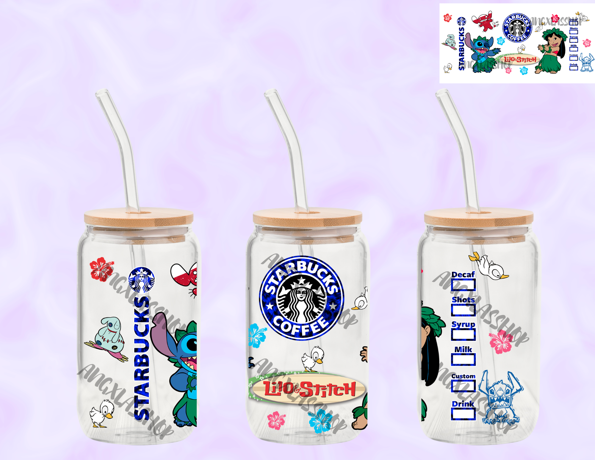 16oz Glass Cups (NOT SNOW GLOBE)