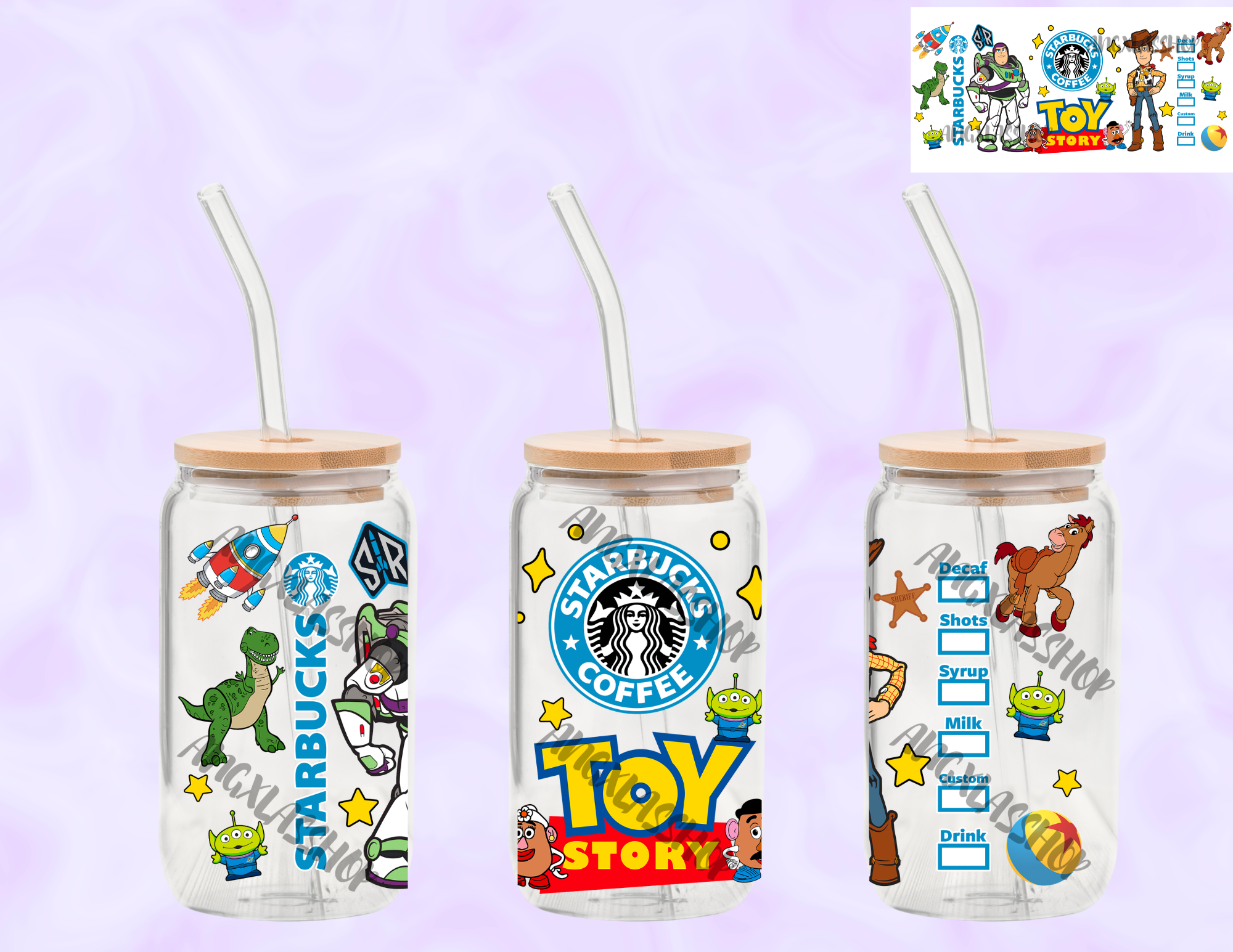 16oz Glass Cups (NOT SNOW GLOBE)