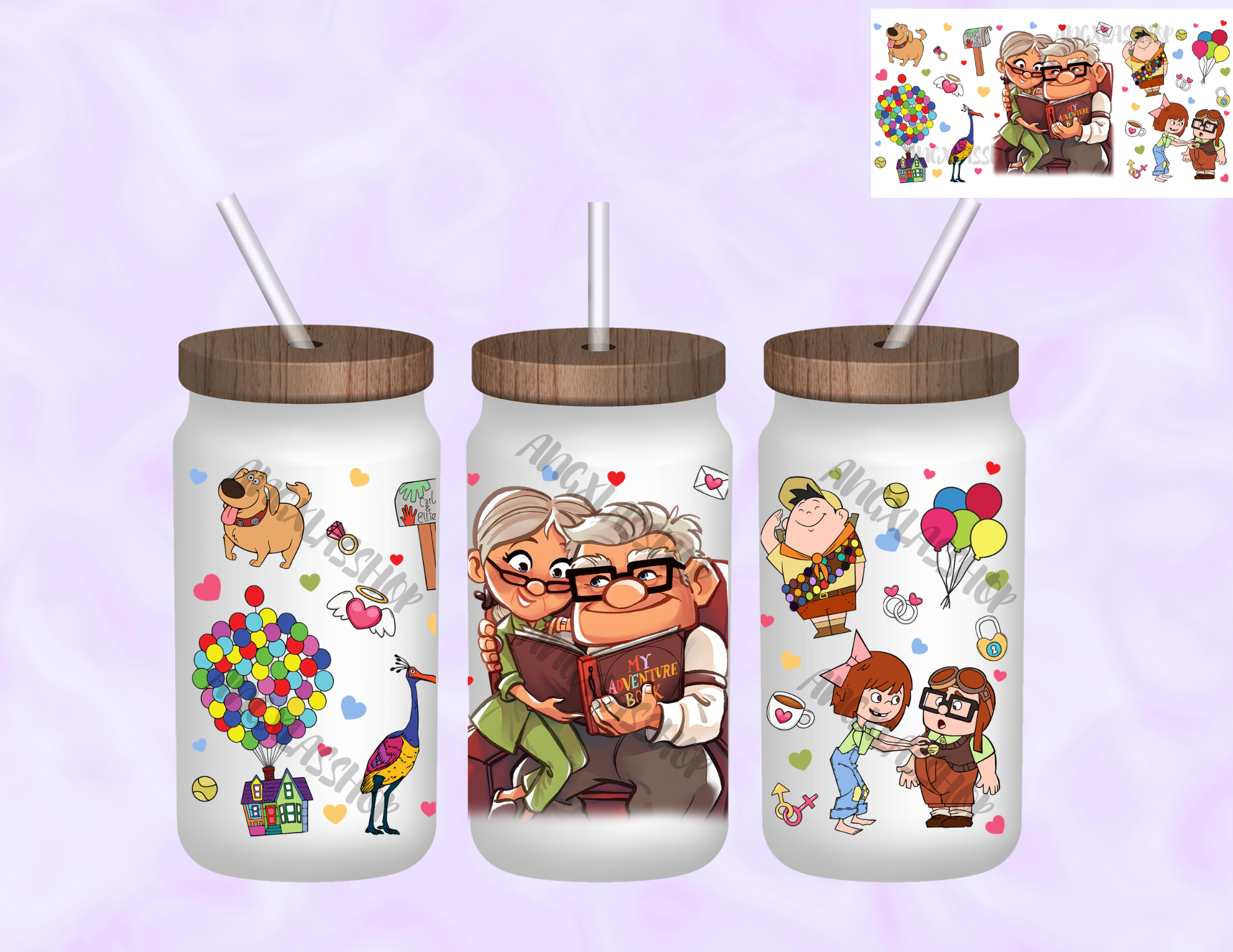 16oz Frosted Sublimated Glass Cup (NOT SNOW GLOBE)