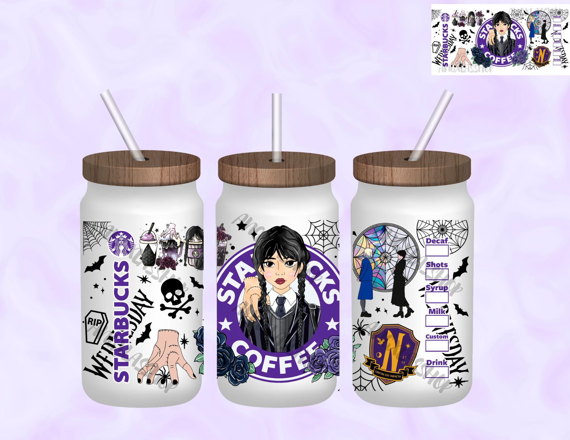 16oz Frosted Sublimated Glass Cup (NOT SNOW GLOBE)