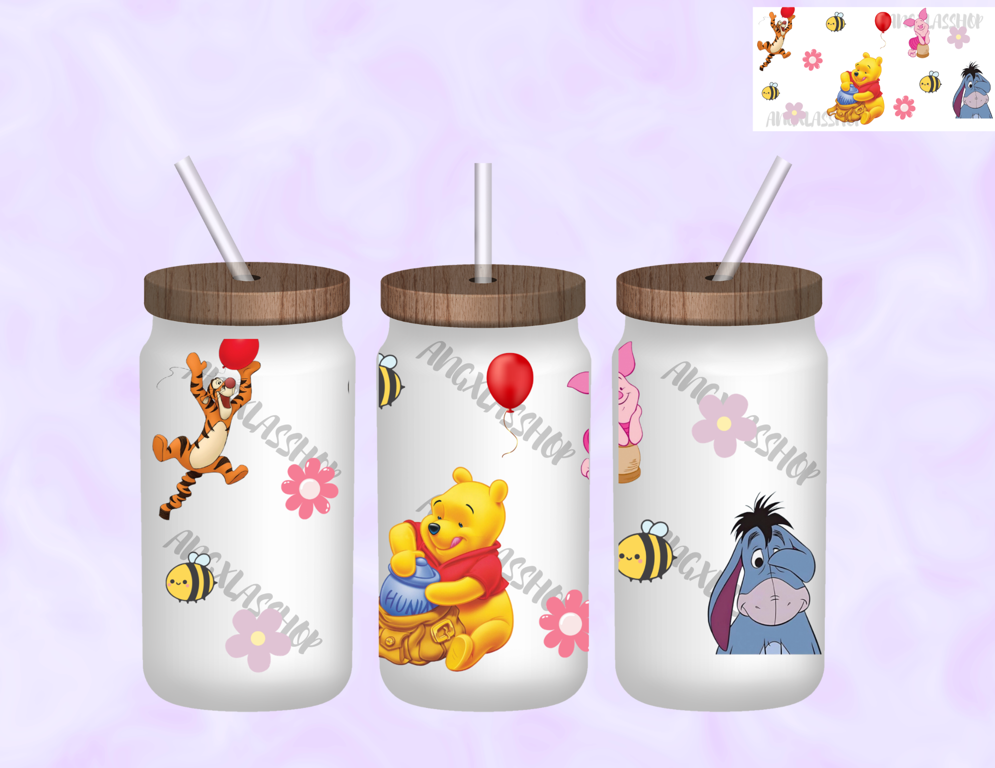 16oz Frosted Sublimated Glass Cup (NOT SNOW GLOBE)