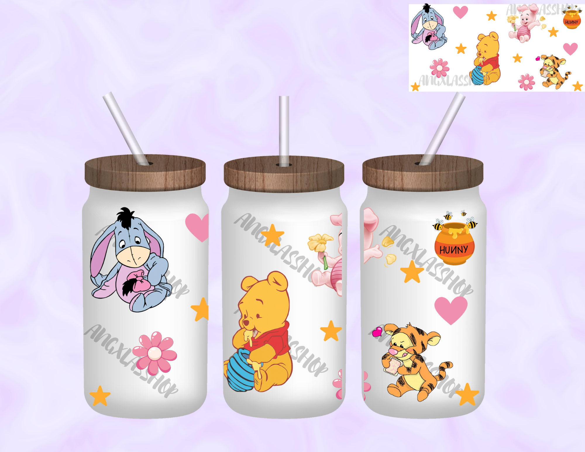 16oz Frosted Sublimated Glass Cup (NOT SNOW GLOBE)