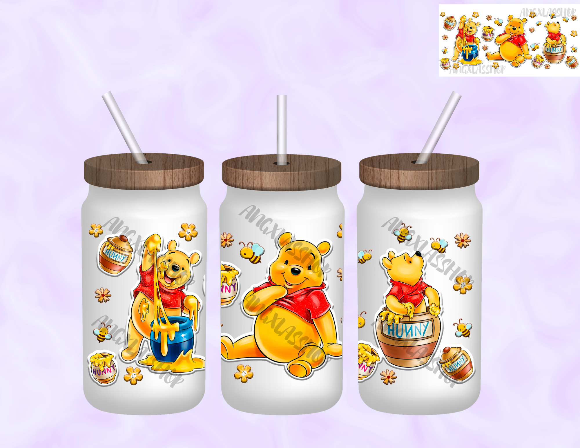 16oz Frosted Sublimated Glass Cup (NOT SNOW GLOBE)